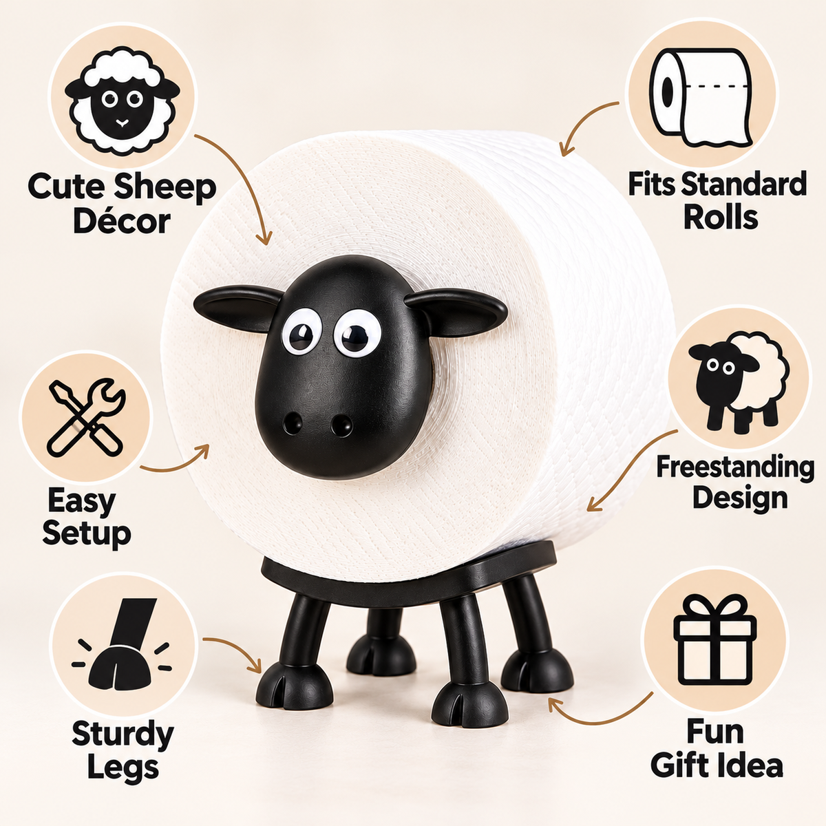 Baa Baa Roll™ - The Cutest Way to Store Your Toilet Paper!